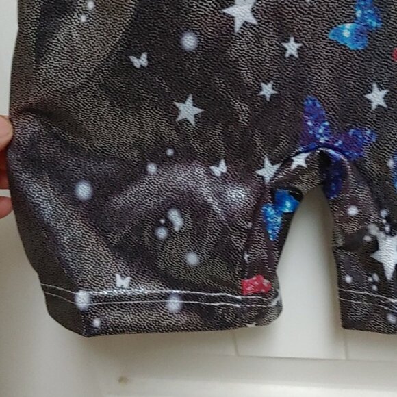 EUC Gymnastics Dance Cheer Leotard black red blue sky cats 150 cm - Picture 3 of 6